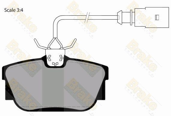 BRAKE ENGINEERING Комплект тормозных колодок, дисковый тормоз PA1470